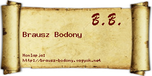 Brausz Bodony névjegykártya